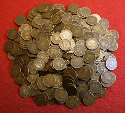 1880-1909 Indian head cent penny 50 coin roll Circulated