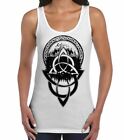 Celtic Knot Mountains  Design Tattoo Hipster Large Print Women's Vest Tank Top