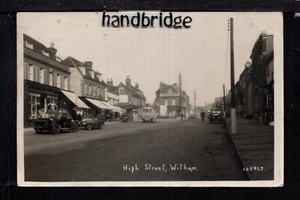 Witham - High Street con Coches - Postal fotográfica real - Imagen 1 de 2