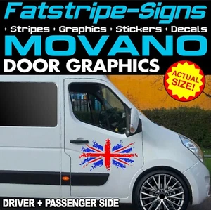 to fit VAUXHALL MOVANO UNION JACK FLAG GRAPHICS STICKERS CAMPERVAN MOTORHOME - Picture 1 of 2