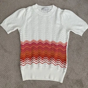 Maglione TRINA TURK maglia puff manica corta leggero bianco taglia small - Foto 1 di 8