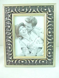 Green Tree Gallery Ornate Photo Picture Frame Silver Black Scroll Easel 8.5x10.5 - Picture 1 of 7