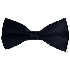 Classico Italiano Men's Solid Navy Blue Bow Tie - Picture 1 of 1
