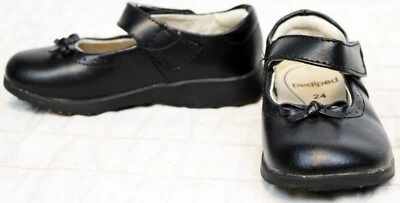 PediPed черный Mary Jane туфли ребенка ясельного возраста девочки sz 7,5 8 бант платье Flex подушка каблук - Изображение 1 из 4