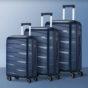 Mazam 3PCS Luggage Suitcase Trolley Set Travel TSA Lock Storage PP Case Navy - Picture 1 of 8