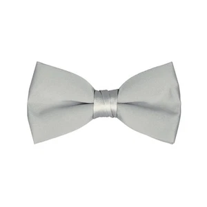 New Mens Silver Satin Tuxedo Vest Bow Tie Real Pockets MADE IN USA Best Quality - Picture 1 of 2