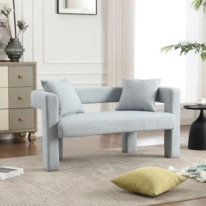 COOLMORE Modern Chenille Loveseat Sofa , Comfy Upholstered 2-Seater Sofa, Small - Picture 1 of 11