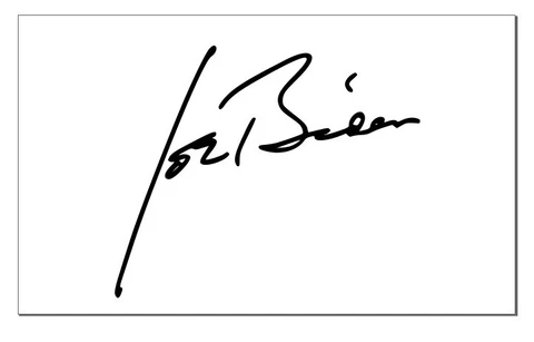President Joe Biden Facsimile Autograph 3x5 Index Card Cover