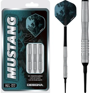 Soft Tip Silver Mustang V2 Darts Set 19g 20g grams Softip - Picture 1 of 1