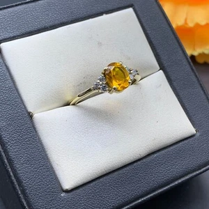 Citrine Ring Natural Citrine Ring Pear Cut Citrine Ring November Birthstone Ring - Picture 1 of 7