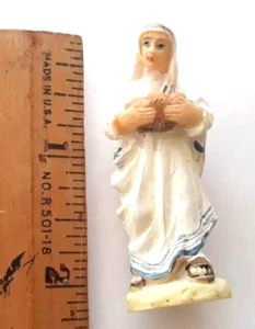 Saint Martha Religious Figure Figurine Biblical Carrying Bread 2 Inch - Picture 1 of 8