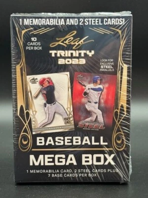 2023 Leaf Trinity Baseball MEGA Box 1 Memorabilia 2 Steel Cards Factory Sealed - Image 1 of 4