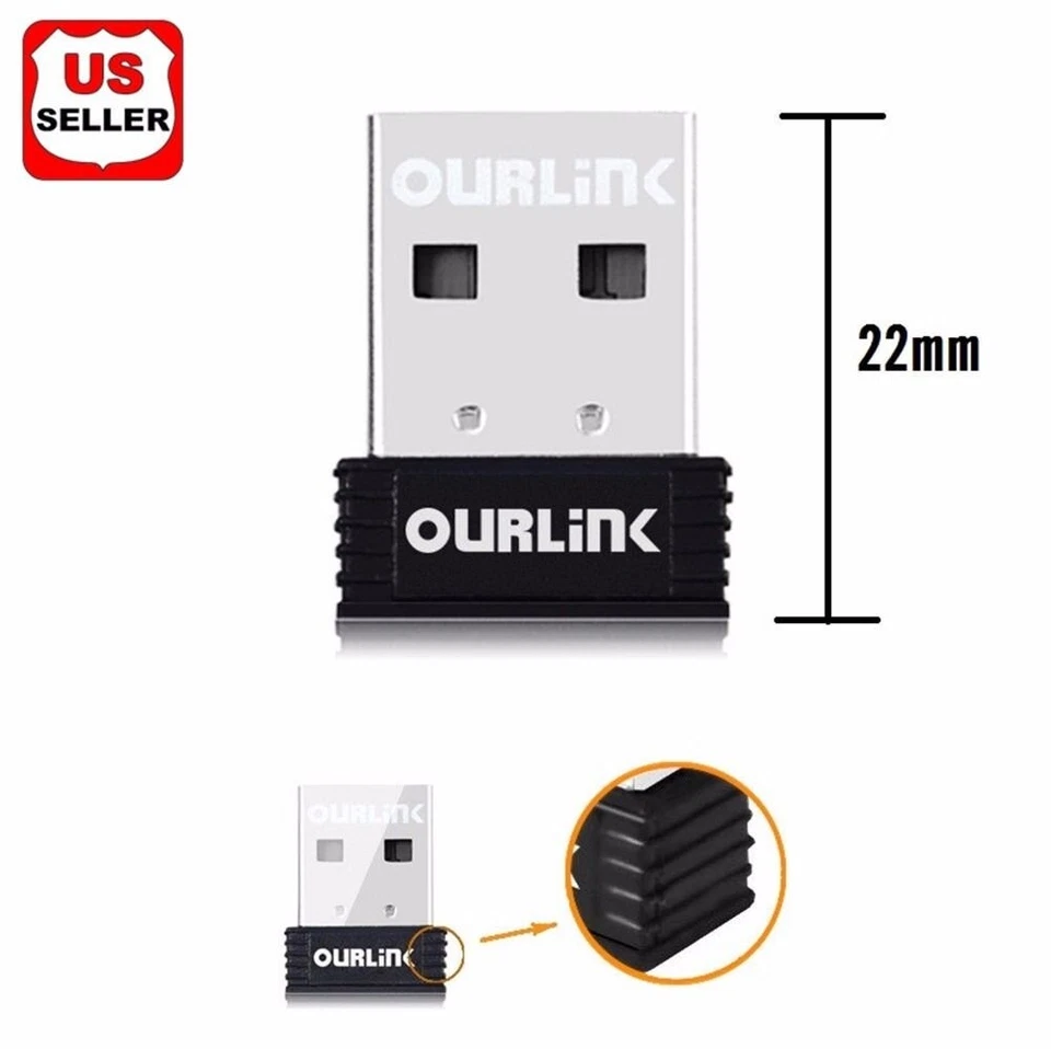 600Mbps Mini USB Wireless WiFi 802.11 ac/a/b/g/n LAN Internet Network Adapter - Image 1 of 4