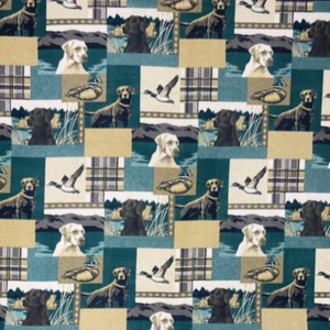 Duck Hunting Dogs Print Fleece Fabric - 60" Wide - Sold by The Yard & Bolt - Picture 1 of 1