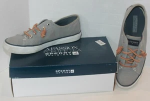 Sperry Top Sider Seacoast Charcoal Light Grey Canvas Boat Shoes STS90551 - Picture 1 of 12