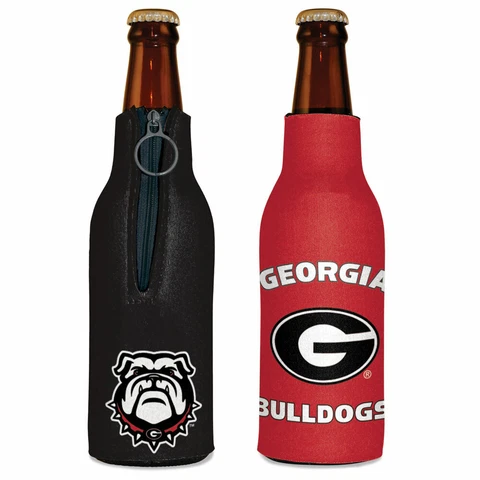 GEORGIA BULLDOGS BOTTLE HOLDER COOZIE KOOZIE COOLER WITH ZIPPER NCAA Cover