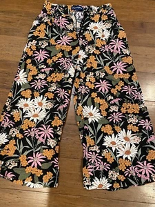 PRINCESS HIGHWAY Size 8 Print Black Floral Fun Pants - Picture 1 of 3