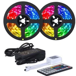 32.8ft RGB LED Strip Light Kit 600 LEDs Adhesive LED Tape Light for Home Decor - Picture 1 of 11