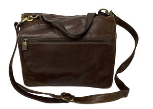 WILSON’s Brown Leather Messenger Bag Crossbody Laptop Button Closure Pockets - Picture 1 of 8