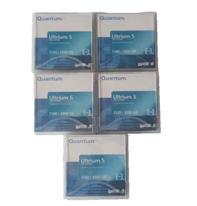NEW LOT 5x QUANTUM Ultrium 5 Data Cartridge 1500/3000GB MR-L5MQN-01 - Afbeelding 1 van 1