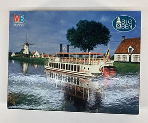 Sealed MB BIG BEN PUZZLE 1000 Canal Near Brugge Belgium 4962-17  Paddleboat Vtg - Picture 1 of 4