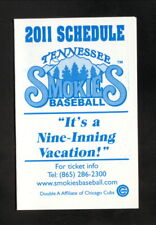 Tennessee Smokies--2011 Pocket Schedule--Cubs Affiliate
