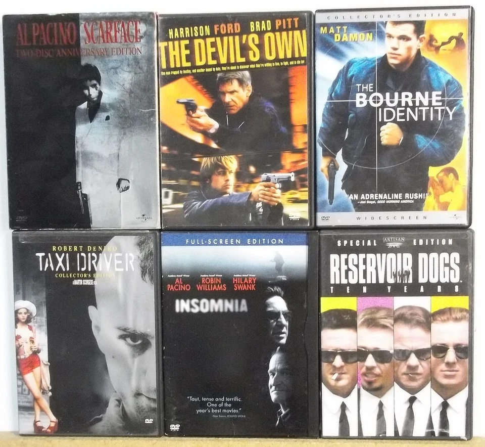 6 ACTION ADVENTURE DRAMA DVD movies Lot #M718 FREE US S/H Deniro Pachino Pitt - Image 1 of 1