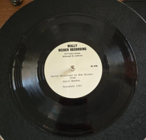 Unreleased: Wayne Newton "Merry Christmas To Mom Hinson" 1965 45rpm Acetate - Picture 1 of 3