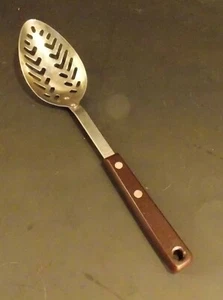 Ekco Eterna Stainless steel cooking spoon pierced vintage Bakelite handle  - Picture 1 of 3
