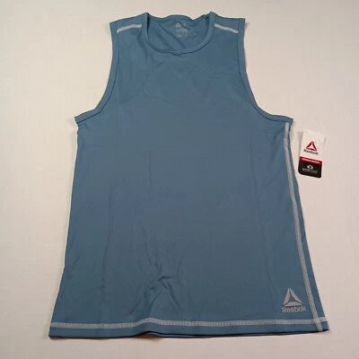 Camiseta sin mangas Reebok para hombre S pequeña azul rendimiento ropa interior camisa Foto 1 de 4