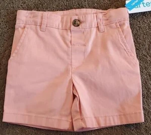Toddler Boys Carter's Soft Pink Chino Style Twill Shorts Size 2T 3T 4T 5T NWT - Picture 1 of 1