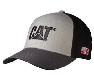 Caterpillar CAT Equipment Black & Gray USA Flag Patch Snapback Cap/Hat - Picture 1 of 1