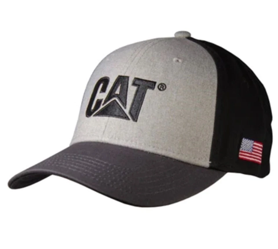 Caterpillar CAT Equipment Black & Gray USA Flag Patch Snapback Cap/Hat - Image 1 of 1