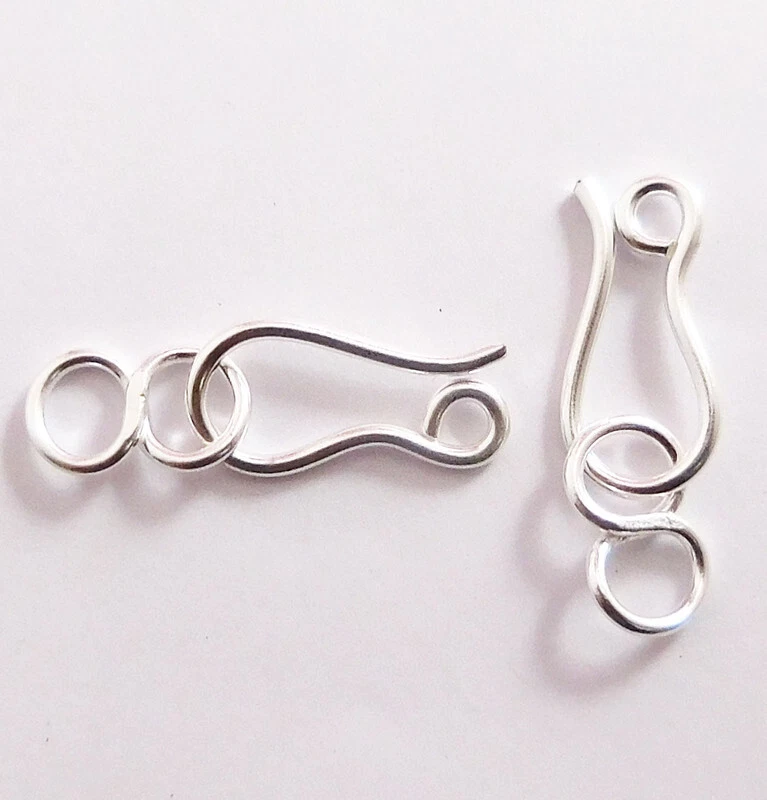 40 PCS 26X7MM SOLID COPPER S HOOK CLASP STERLING SILVER PLATED  863 - Image 1 of 1