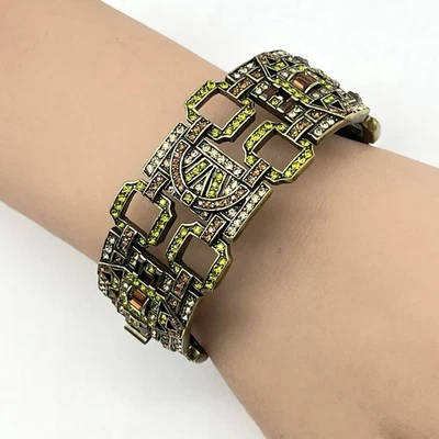 Brazalete con bisagras estilo Art Deco Heidi Daus en caja se adapta a muñeca de 7,5" Foto 1 de 4