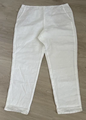 J. JILL любовь льняной белый мягкий талии широкие брюки карманы по внутреннему шву 29» большой - Изображение 1 из 4