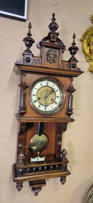 Walnut H A C Vienna Style Wall Clock - Image 1 of 4
