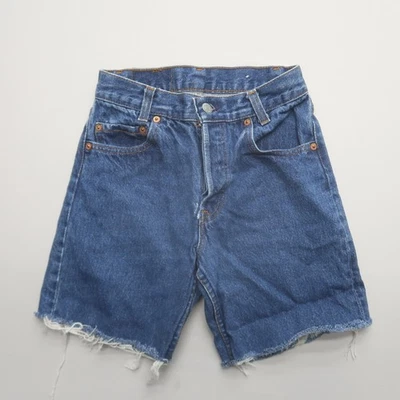 Pantalones Cortos Vaqueros Vintage Levis 701-0117 Estudiante Denim Lavado Oscuro Medidos 24 x 6 Foto 1 de 4