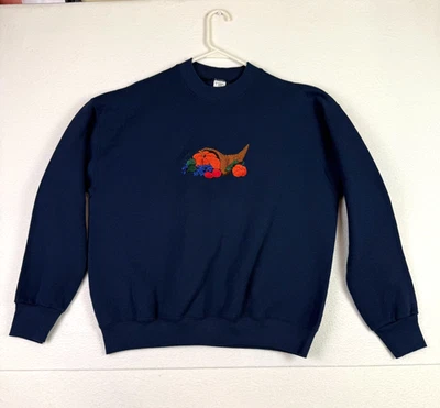 Fruit Of The Loom Vintage Harvest Thanksgiving Sweater Mens Large - Image 1 of 4