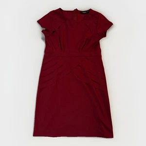 Nina Leonard rotes Kleid Gr. L Reißverschluss Rüschen knielang Flügelärmel - Bild 1 von 10