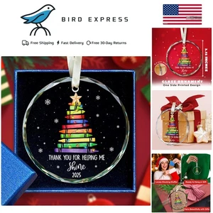 Teacher Christmas Ornament Glass Decor for Teachers and Daycare Providers Gift - Picture 1 of 9