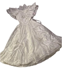 Gunne Sak Jessica McClintock Vintage Wedding White Dress Size 5 Ruffled Lace - Picture 1 of 11