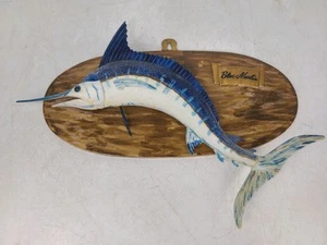 Vintage Blue Marlin 10" Plastic Wall Plaques Nautical Figure Home Decor - Picture 1 of 7