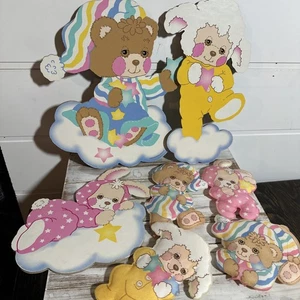 Vintage Brushcreek Creative Nursery Decor Pastel Sleepy Bear Lamb Bunny Clouds - Picture 1 of 12