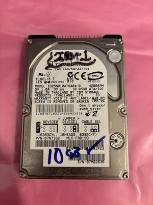 10GB 2.5" 40 pin Internal Hard Disk Drive Roland VS 880 890 1680 1880 - TESTED - Image 1 of 2