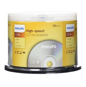Philips CD-R 700MB, 80MIN High Speed CD Recordable. Pack of 50 discs - Afbeelding 1 van 1