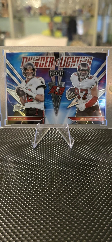 2021 Panini Playoff - Thunder and Lightning Tom Brady, Rob Gronkowski #TL-4 silv - Image 1 of 1