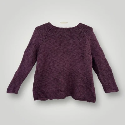 Suéter J.Jill Mujer XL Púrpura Lana Mezcla Alpaca Raglán Cuello Redondo Tejido Pullover Foto 1 de 4