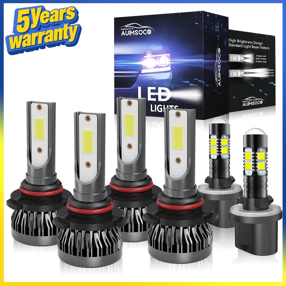 For Saturn LS2 2000 LED Headlight Bulbs Super Bright White Light Kit 6PCS - Image 1 of 4