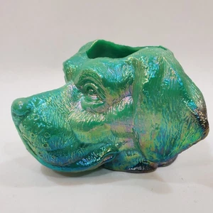 Joe St Clair DAVE'S VERDE Carnaval Vidrio CABEZA DE PERRO PALILLO DE DIENTES SOPORTE DE FÓSFORO Summit - Imagen 1 de 11